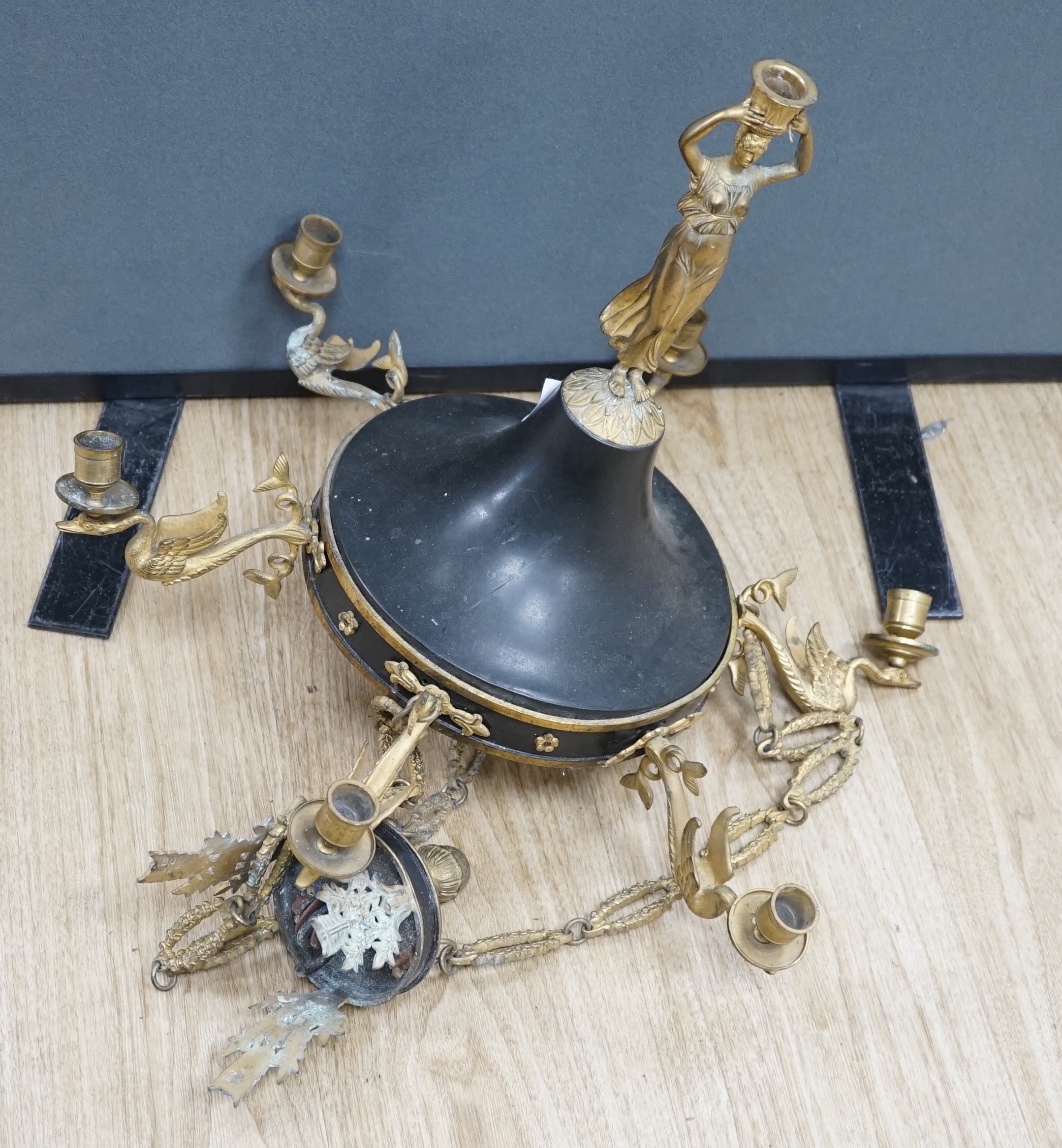 An Empire style chandelier, 52cm max. width